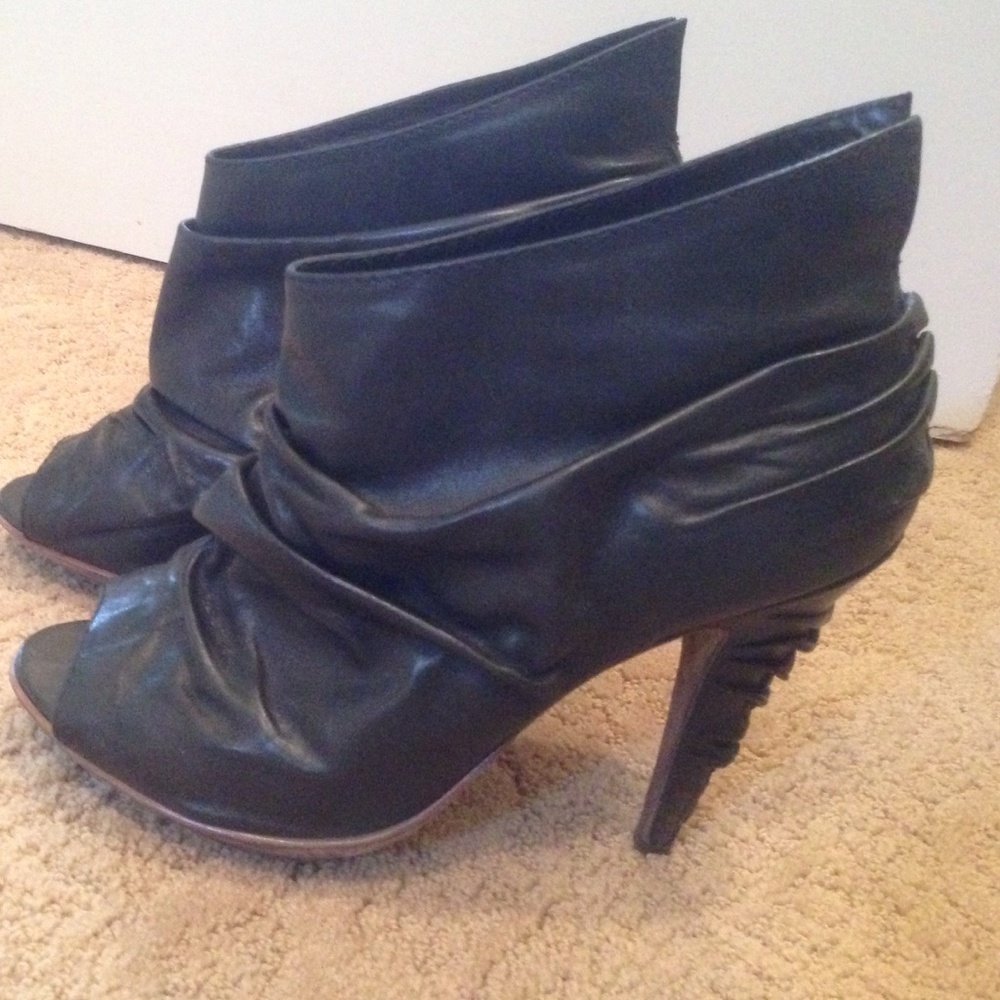 All saints black open toe booties!